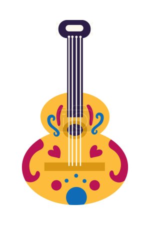 Téléchargez les illustrations : Instrument de guitare mexicain vecteur isolé - en licence libre de droit