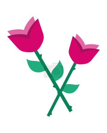Illustration for Pink rose design vector isolated - Royalty Free Image