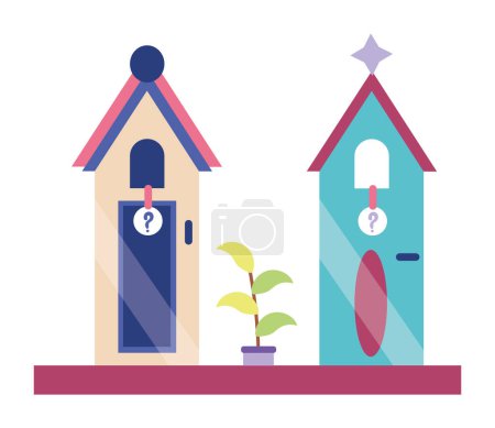 Illustration for Door choice design vector isolated - Royalty Free Image