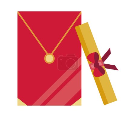 Illustration for Graduation diploma and letter vector isolated - Royalty Free Image