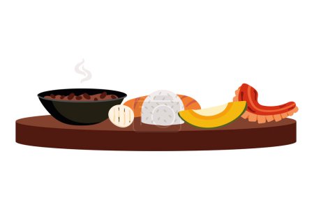 Illustration for Bandeja paisa illustration vector isolated - Royalty Free Image
