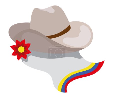 Illustration for Colombian farmer clothes vector isolated - Royalty Free Image