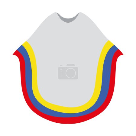 Illustration for Colombian poncho illustration vector isolated - Royalty Free Image