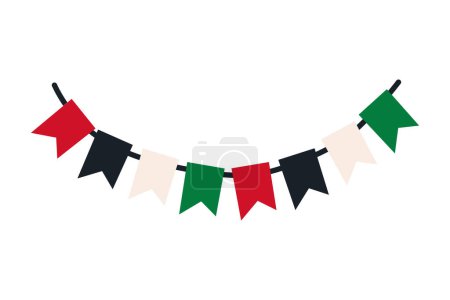Illustration for Uae national day garlands vector isolated - Royalty Free Image