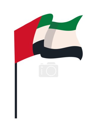Téléchargez les illustrations : Uae drapeau national vecteur de conception isolé - en licence libre de droit