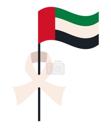 Ilustración de Uae bandera del día nacional y vector de cinta aislado - Imagen libre de derechos