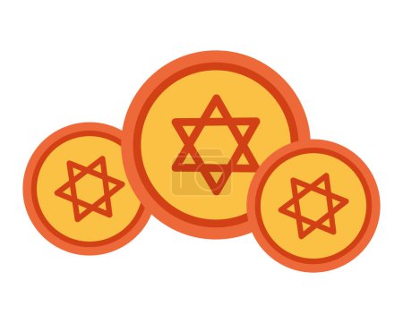Téléchargez les illustrations : Pièces de chocolat juif vecteur isolé - en licence libre de droit