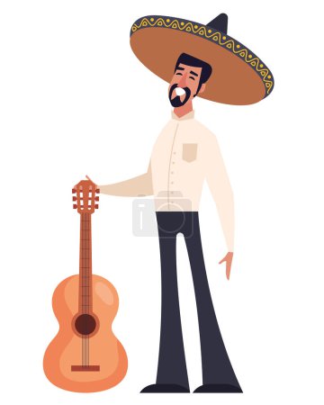 Ilustración de Músico mexicano hombre ilustración diseño - Imagen libre de derechos