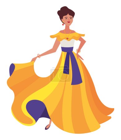 Illustration for Mexican beautiful woman illustration design - Royalty Free Image