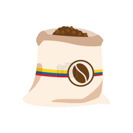 Illustration for Colombian coffee sack illustration design - Royalty Free Image