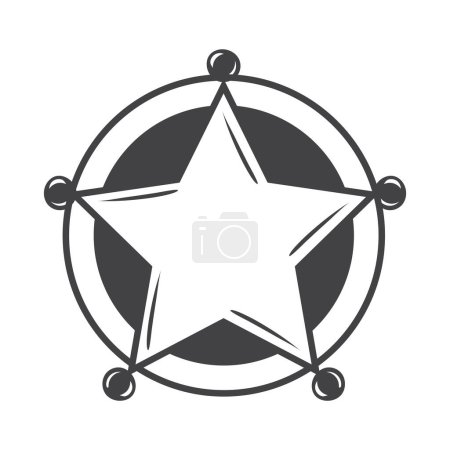 Illustration for Sheriff badge illustration vector isolated - Royalty Free Image