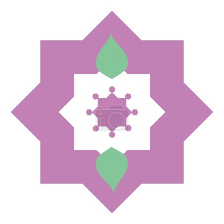 Téléchargez les illustrations : Étoile islamique violet vecteur isolé - en licence libre de droit