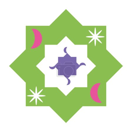 Ilustración de Estrella islámica vector verde aislado - Imagen libre de derechos