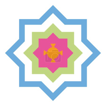 Illustration for Islamic star multi color vector isolated - Royalty Free Image