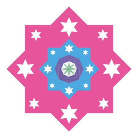 Téléchargez les illustrations : Étoile islamique avec des étoiles vecteur isolé - en licence libre de droit