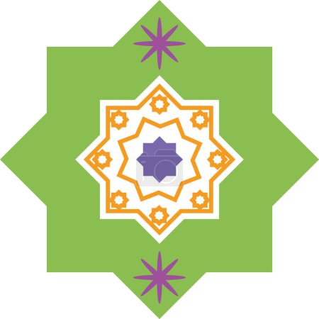Illustration for Islamic star green design vector isolated - Royalty Free Image