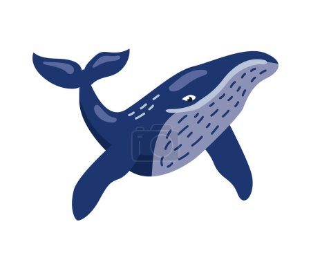 Illustration for Humpback sealife marine vector isolated - Royalty Free Image