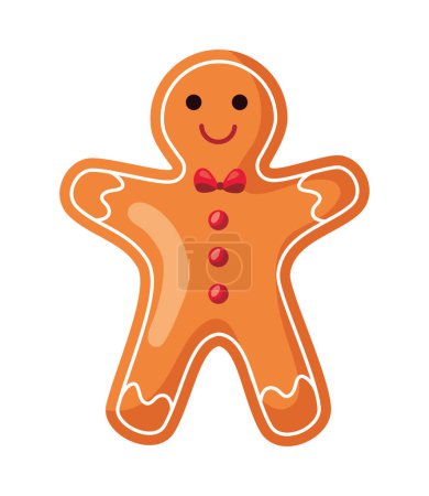 Illustration for Christmas gingerbread man vector isolated - Royalty Free Image