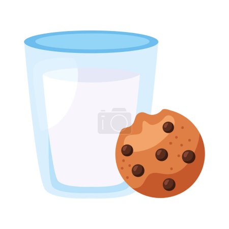 Illustration for Christmas dessert cookie and milk vector isolated - Royalty Free Image