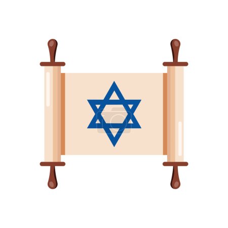 Téléchargez les illustrations : Parchemin juif avec illustration étoile davide - en licence libre de droit