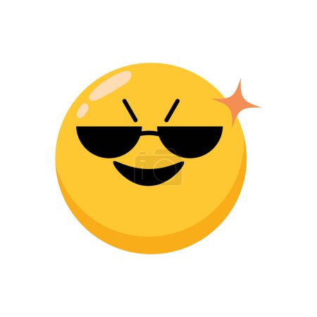Illustration for Emoticon face with sunglasses illustration vector - Royalty Free Image