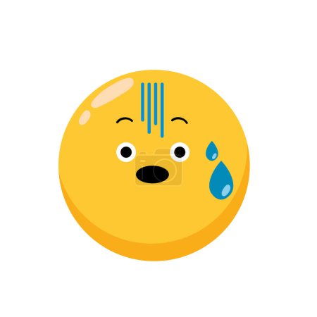 Illustration for Emoticon face worried illustration vector - Royalty Free Image
