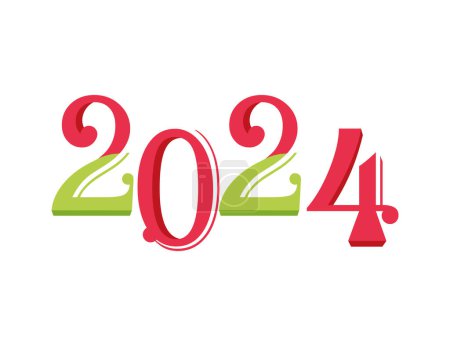 Ilustración de 2024 número fuente diseño ilustración vector - Imagen libre de derechos