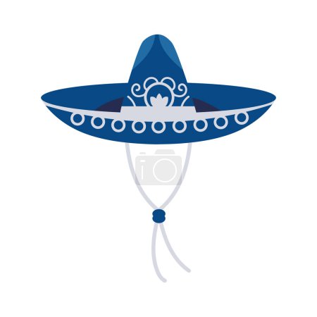 Téléchargez les illustrations : Mexicain charro sombrero bleu illustration - en licence libre de droit