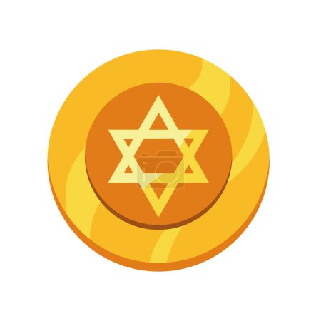 Illustration for Jewish golden coin illustration vector - Royalty Free Image