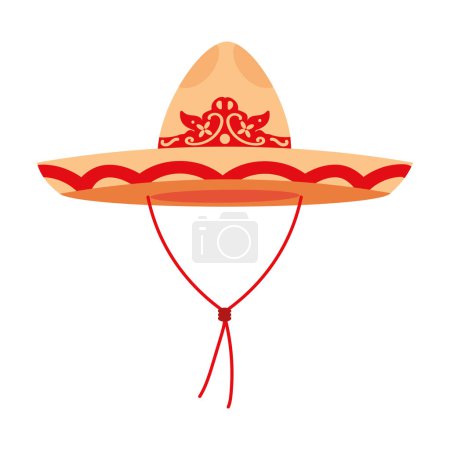 Téléchargez les illustrations : Mexicain charro sombrero illustration isolée - en licence libre de droit