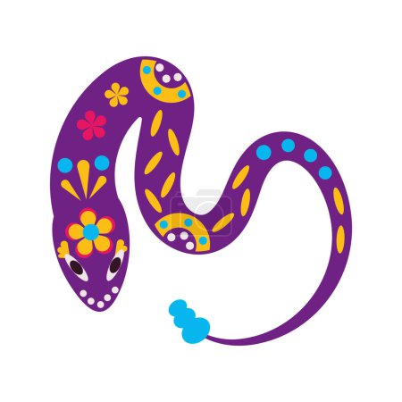 Ilustración de México alebrije serpiente ilustración vector - Imagen libre de derechos