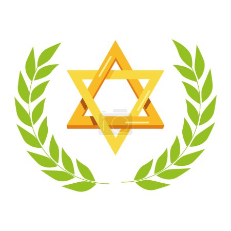 Téléchargez les illustrations : Illustration vectorielle d'emblème étoile david juive - en licence libre de droit