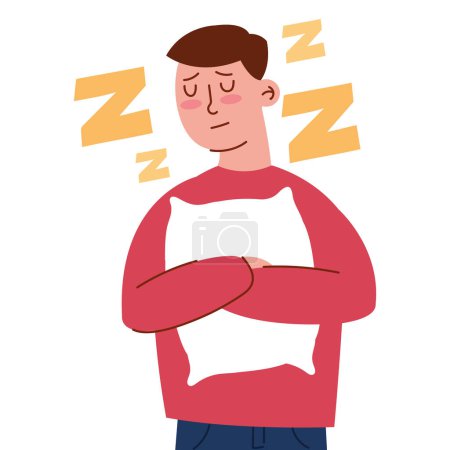 Illustration for Obsessive compulsive disorder sleep illustration - Royalty Free Image