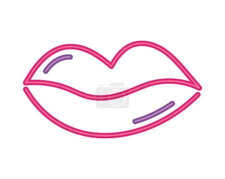 Illustration for Neon shape mouth illustration isolated - Royalty Free Image