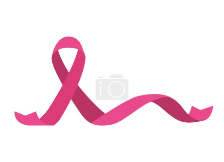 Téléchargez les illustrations : Symbole de sensibilisation au cancer du sein illustration ruban rose - en licence libre de droit