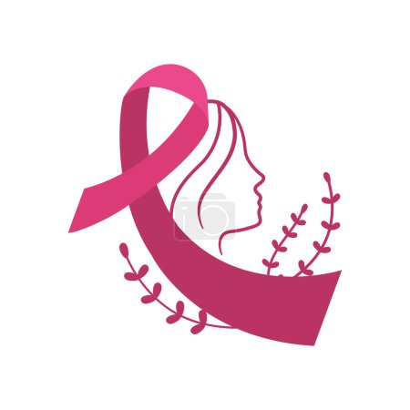 Illustration for Breast cancer awareness symbol illustration - Royalty Free Image