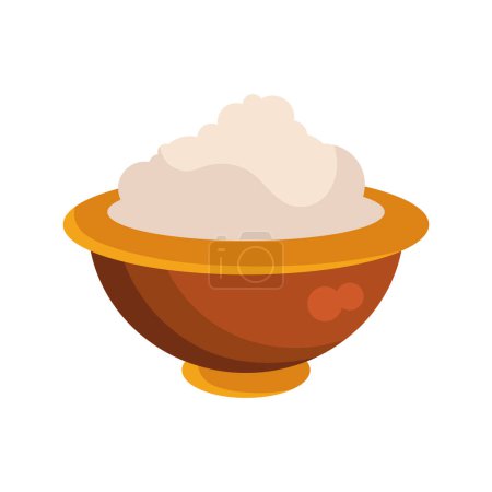 Illustration for Pongal rice bowl vector isolated - Royalty Free Image