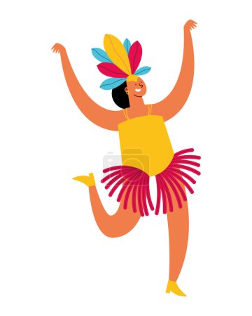 Ilustración de Barranquilla carnaval personas diseño vector aislado - Imagen libre de derechos