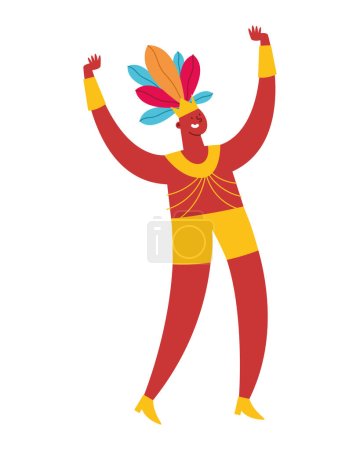 Illustration for Barranquilla carnival people illustration vector isolated - Royalty Free Image