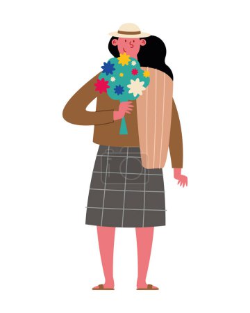 Ilustración de Feria de las flores mujer vector aislado - Imagen libre de derechos