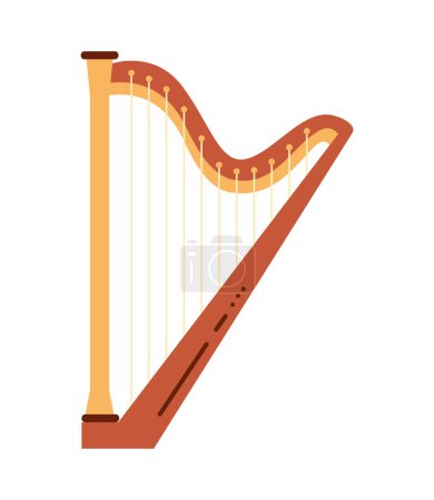 Illustration for Wooden harp illustration vector isolated - Royalty Free Image