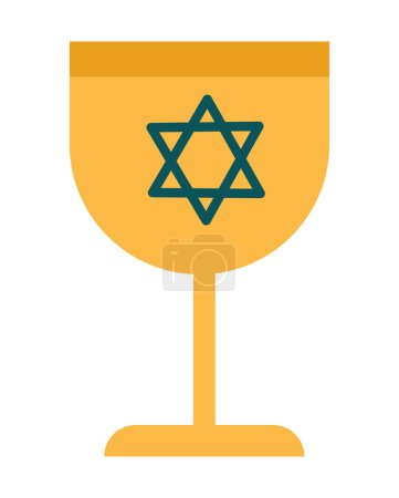 Téléchargez les illustrations : Calice juif illustration vecteur isolé - en licence libre de droit