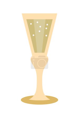 Téléchargez les illustrations : Verre avec vecteur champagne isolé - en licence libre de droit