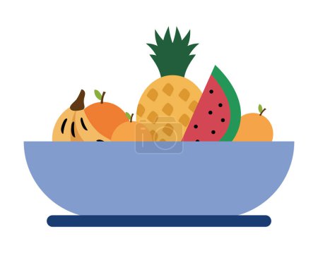 Illustration for Fruit basket illustration vector isolated - Royalty Free Image