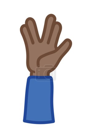 Illustration for Vulcan salute illustration vector isolated - Royalty Free Image