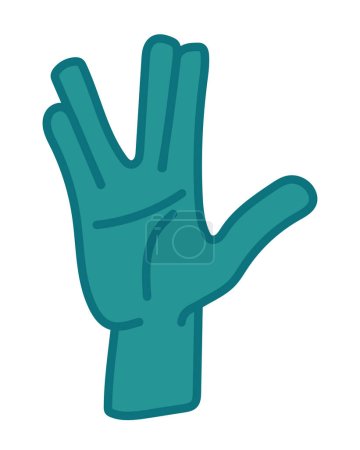 Illustration for Vulcan gesture illustration vector isolated - Royalty Free Image