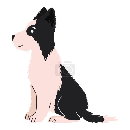 Ilustración de Perro doméstico sentado ilustración diseño - Imagen libre de derechos