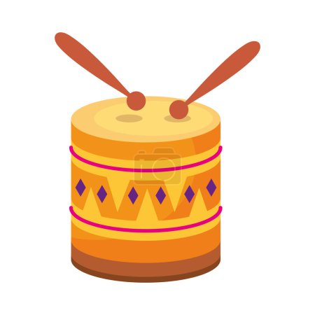 Téléchargez les illustrations : Illustration de tambour d'instrument historique hispanique - en licence libre de droit