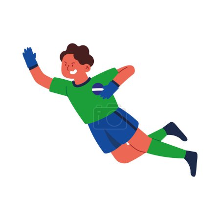 Illustration for Brazil soccer goalkeeper vector isolated - Royalty Free Image