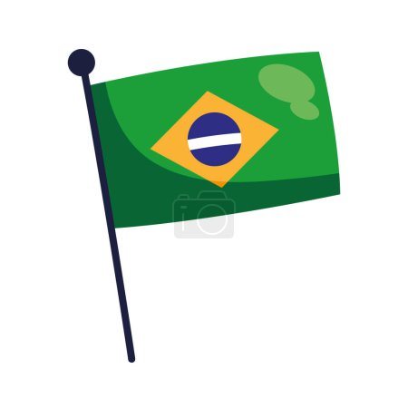 Illustration for Brazil flag illustration vector isolated - Royalty Free Image